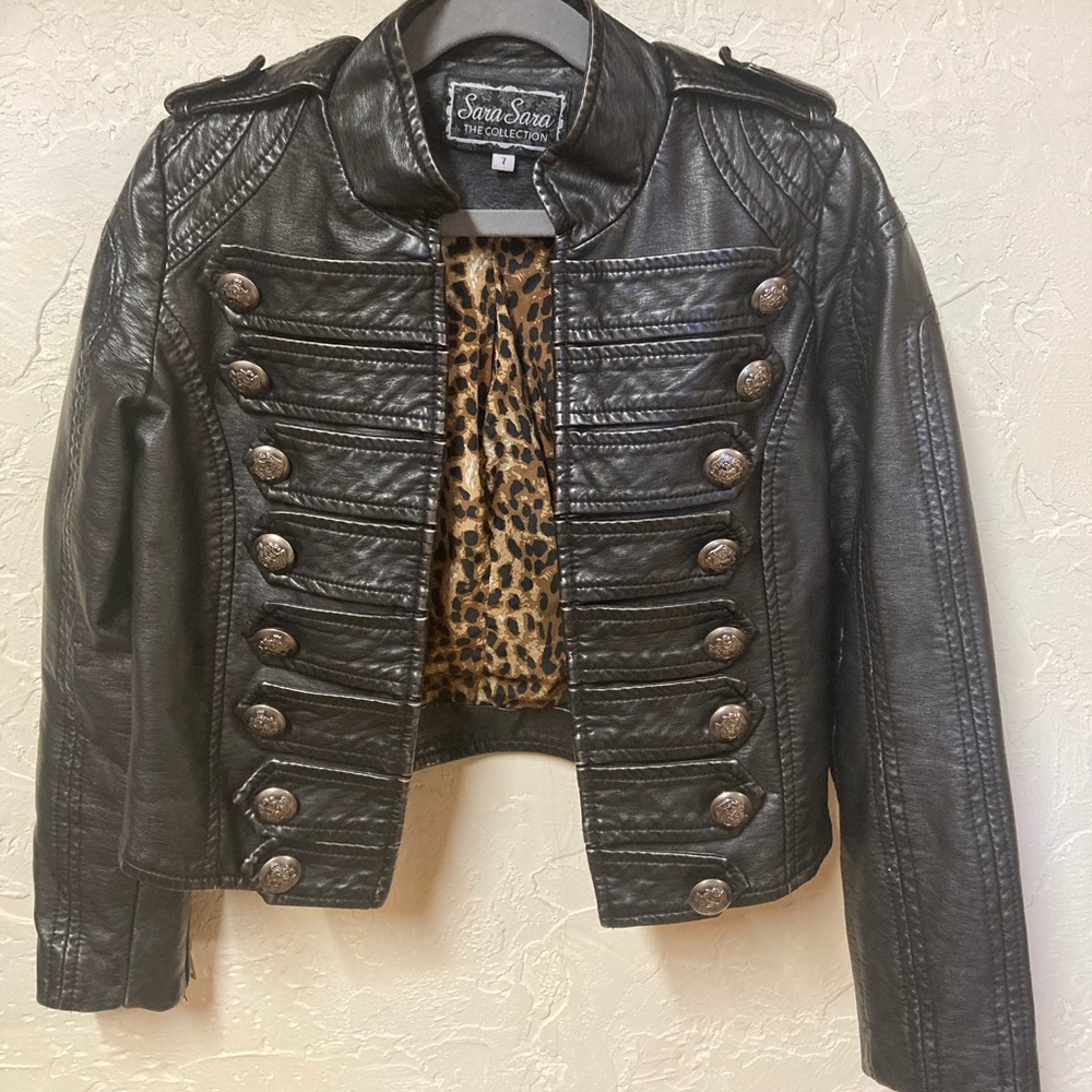 Sara Sara girls faux leather jacket size 7